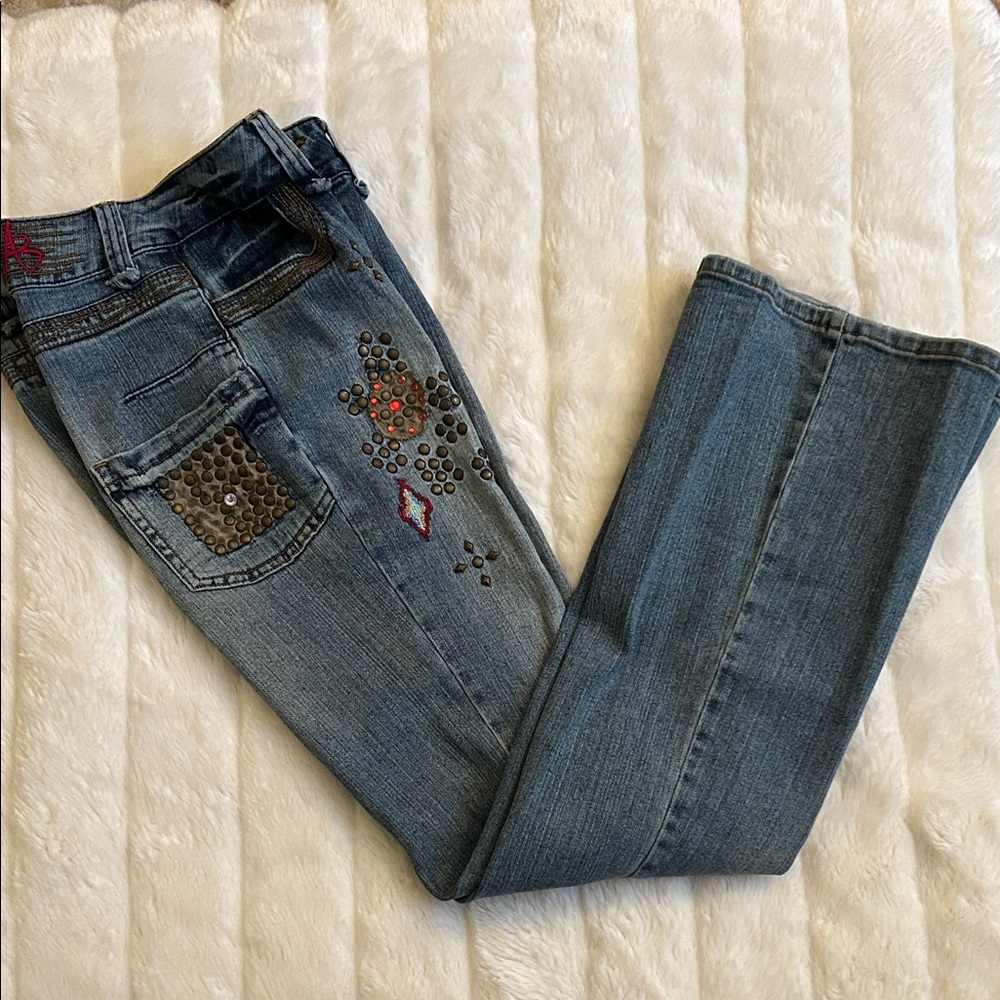 Studded Blue Boot Cut Jeans